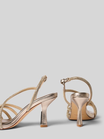 Productfoto, Sandalette met Ziersteinbesatz van ALMA EN PENA, dames sandaaltjes met riempjes, metallic, naaldhak, hakhoogte maat 40: 10 cm, schachtbreedte maat 40: 6 cm