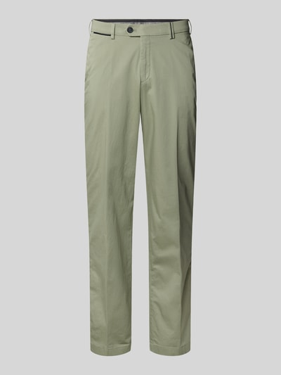 Produktfoto, Chino mit Eingrifftaschen Modell 'Peaker' von Hiltl aus Baumwoll-Elasthan-Mix in Hellgrün, Regular-Fit, glatte Textur