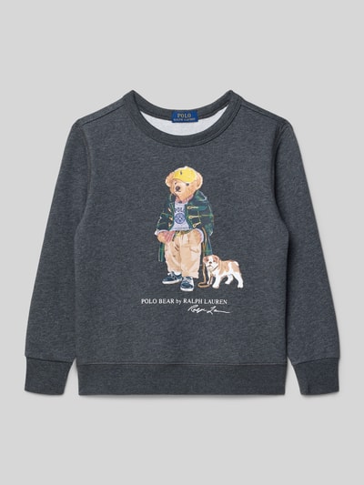 Polo Ralph Lauren Kids Regular fit sweatshirt met logoprint Antraciet gemêleerd - 1