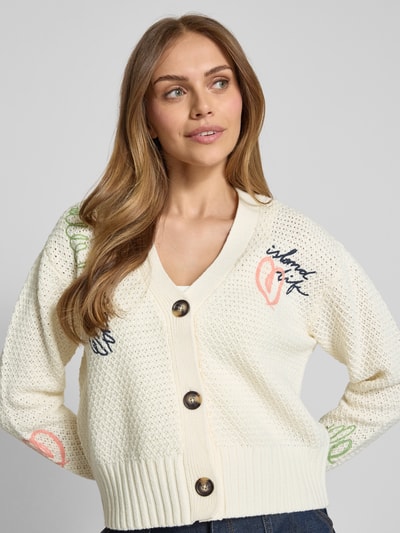 Scotch & Soda Cardigan met statementstitching Ecru - 3