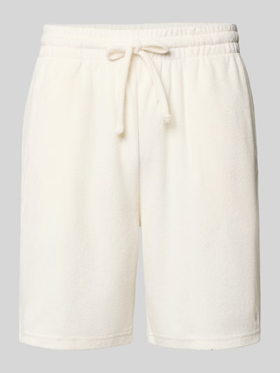 Produktfoto, Shorts mit elastischem Bund von MCNEAL, bawełniany mix, krój regular fit, elastyczny pas, tunel, długość nogawki 21 cm, kolor kremowy, miękka tekstura