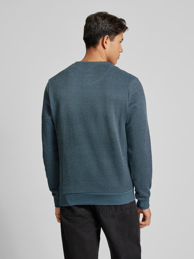 Blend Sweatshirt mit Strukturmuster Blau Melange 5