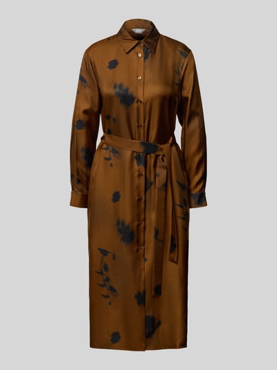 MM Sukienka koszulowa taliowana z czystego jedwabiu model ‘JADI’ Koniakowy 2