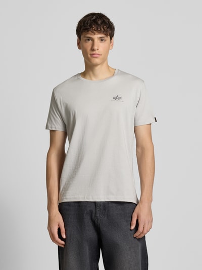 Alpha Industries T-shirt met labelprint en ronde hals Lichtgrijs - 4