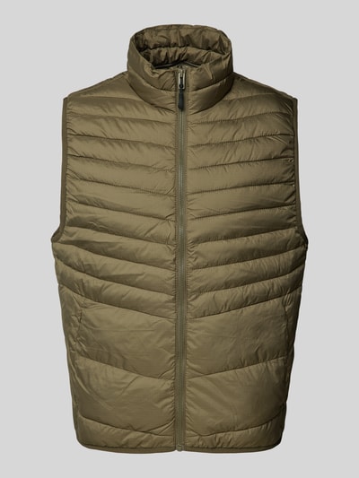 Jack & Jones Bodywarmer met opstaande kraag, model 'STATE' Olijfgroen - 2