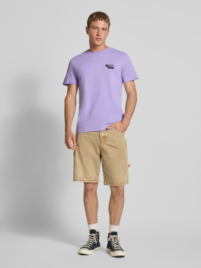 Tommy Jeans Slim Fit T-Shirt aus reiner Baumwolle Lila 1