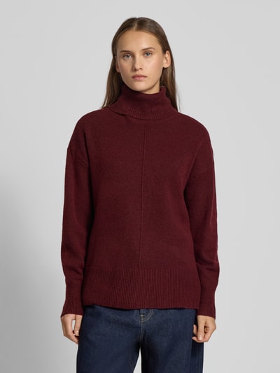 Pieces Golf o kroju regular fit z dodatkiem wełny model ‘MALOU’ Ciemnoczerwony melanż 4