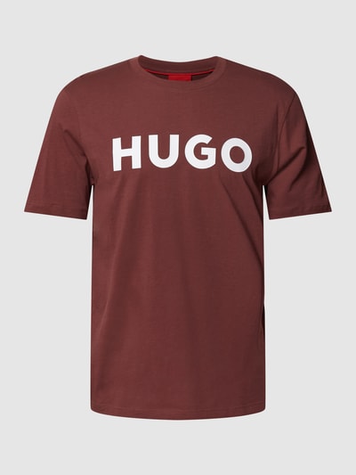 HUGO T-shirt z nadrukiem z logo model ‘DULIVIO’ Bordowy 2