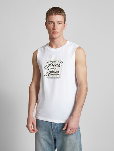 Jack & Jones Top z nadrukiem z logo model ‘SPLIT’ Biały 4