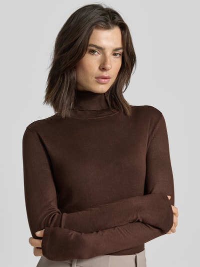ICHI Gebreide coltrui, model 'MAFA' Donkerbruin - 3