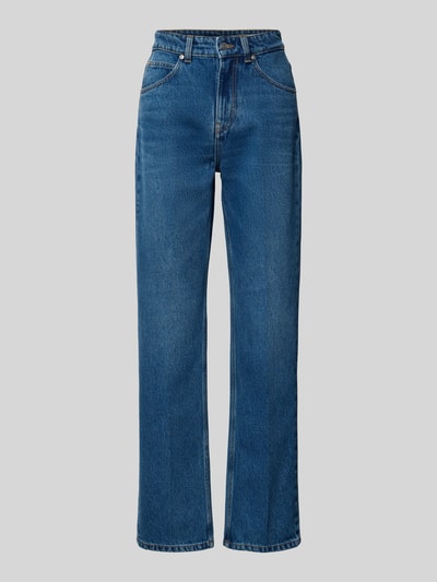 Produktfoto, Bootcut Fit Jeans aus Baumwoll-Mix von Victoria Beckham in Blau mit Kontrastnähten und 5-Pocket-Design, glatte Struktur.