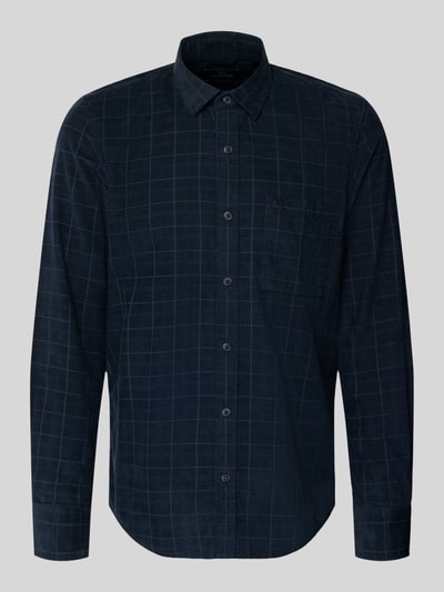 Lerros Regular fit vrijetijdsoverhemd van corduroy met kentkraag Marineblauw - 2