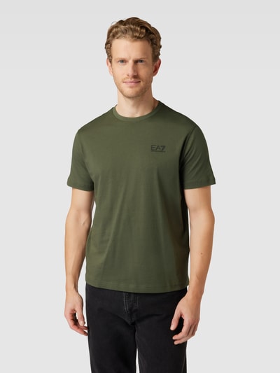 EA7 Emporio Armani T-Shirt mit Label-Print auf der Rückseite Oliv 4