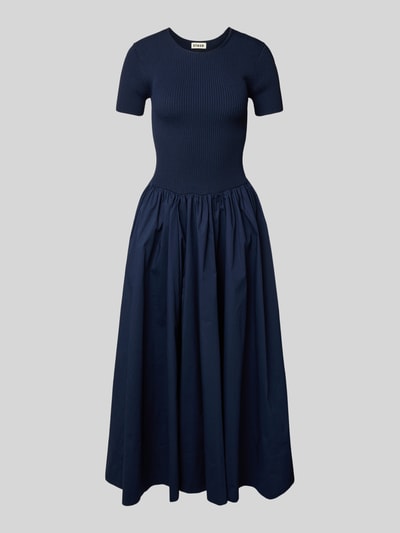 Staud Midikleid in Ripp-Optik Modell 'LAROQUETTE' Dunkelblau 2