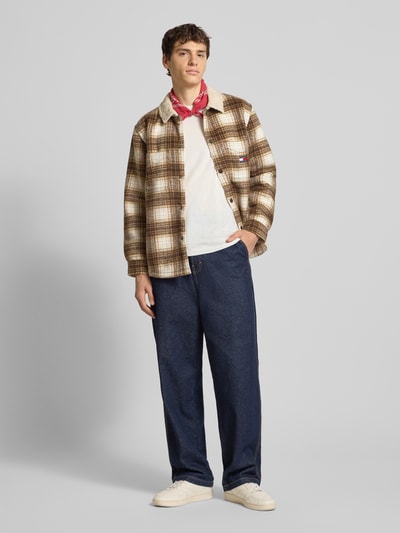 Tommy Jeans Oversized overhemdjack met all-over motief Beige - 1