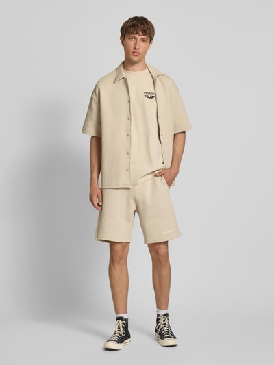 Pegador Oversized T-shirt met labelstitching, model 'Hamker' Beige - 1
