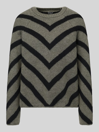 ONLY Regular Fit Pullover mit Raglanärmeln Modell 'ELIZA' Oliv 2