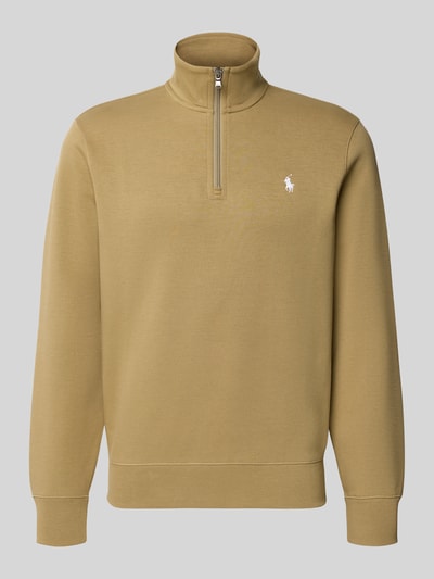 Produktfoto, Regular Fit Sweatshirt aus Baumwoll-Mix von Polo Ralph Lauren, efekt: jednolity kolor, wyhaftowane logo, troyer, długi rękaw, mieszanka bawełny
