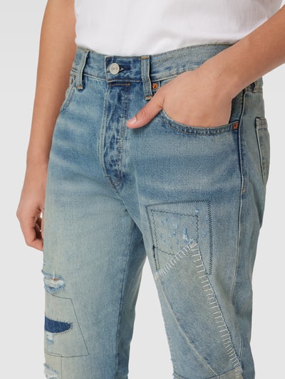 Levi's® Regular fit jeans in destroyed-look, model '501 HAPPY TO BE HERE' Lichtblauw - 3