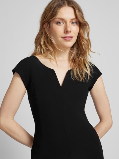 Max Mara Studio Knielanges Kleid mit V-Ausschnitt Modell 'VISBY' Black 3