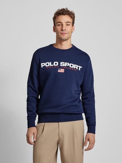 Polo Sport Sweatjack met labelstitching Donkerblauw - 3