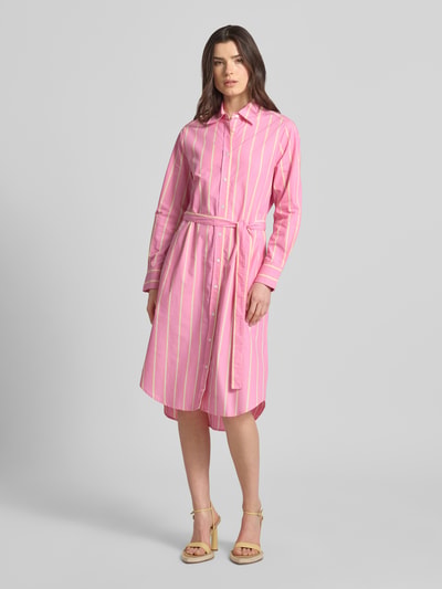Lanius Hemdblusenkleid mit Bindegürtel Pink 4