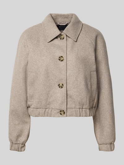 Only Cropped Blouson mit Raglanärmeln Modell 'NANCY LIFE' Taupe Melange 2