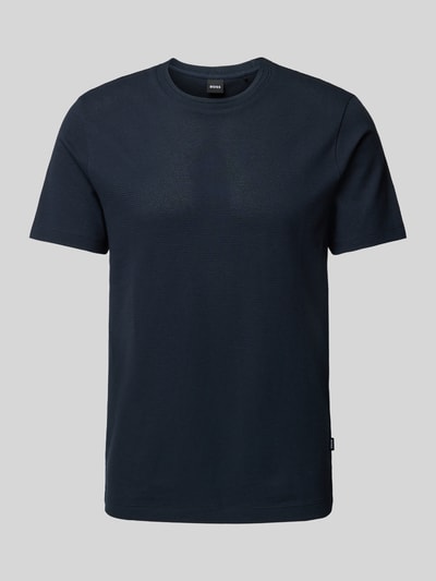 BOSS T-Shirt in unifarbenem Design Modell 'TIBURT' Marine 2