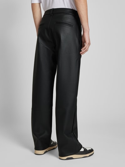 EIGHTYFIVE Straight leg broek in leerlook Zwart - 5