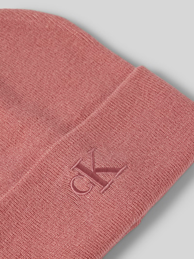 Calvin Klein Jeans Beanie met brede omslag en logostitching Rosé - 2