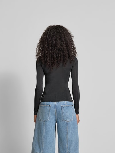 Self-Portrait Longsleeve im semitransparentem Design Dunkelgrau 5