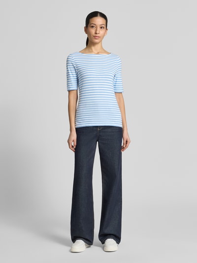 s.Oliver RED LABEL Relaxed Fit T-Shirt aus reiner Baumwolle Bleu 1