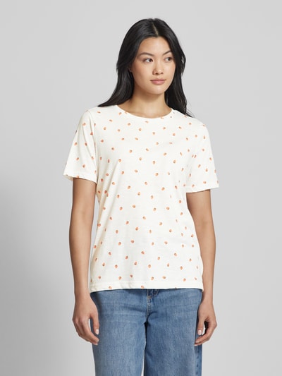 Fransa T-shirt met all-over motiefprint, model 'Hazel' Rood - 4