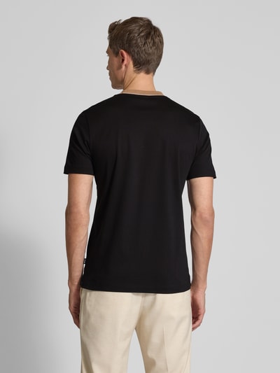 BOSS T-Shirt mit geripptem Rundhalsausschnitt Modell 'Tessler' Black 5