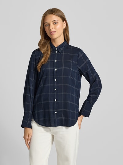 Tom Tailor Regular fit overhemdblouse van katoenmix Marineblauw - 4