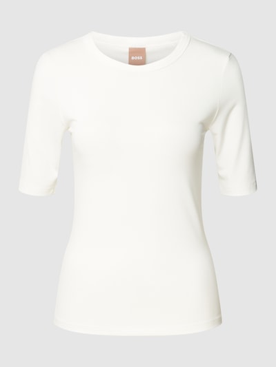 BOSS Black Women T-shirt met labelprint, model 'Eventsa' Offwhite - 2