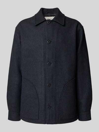 Forét Jacke aus Woll-Mix mit Umlegekragen und Knopfleiste Dunkelgrau 2