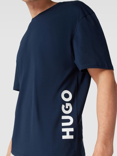 HUGO T-shirt o luźnym kroju z nadrukiem z logo Ciemnoniebieski 3