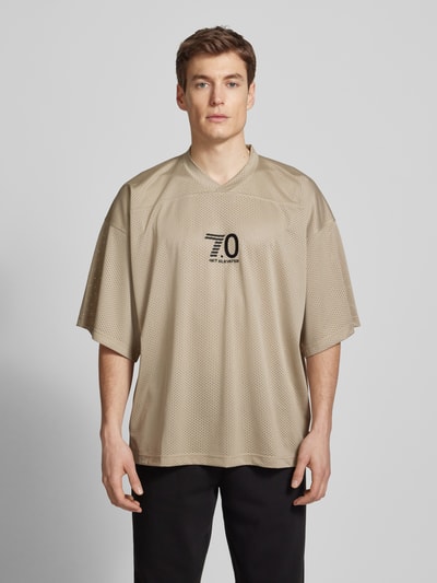 EA7 Emporio Armani T-Shirt mit Statement-Stitching Modell 'TRAIN 7.0' Beige 4