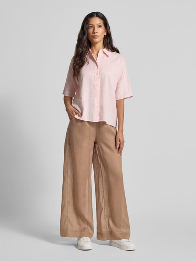 Christian Berg Woman Wide fit stoffen broek met elastische band Middenbruin - 1