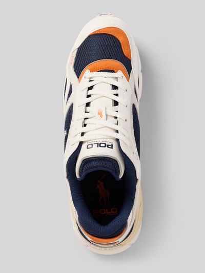 Polo Sport Ledersneaker mit Kontrastbesatz Modell 'TRACKSTR' Weiss 3