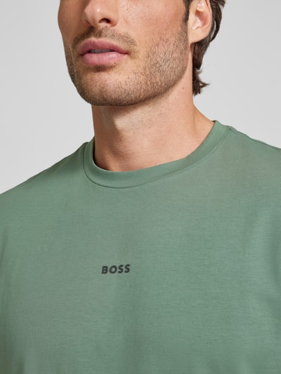 BOSS Orange T-shirt met logoprint, model 'TCHUP' Neon groen - 3