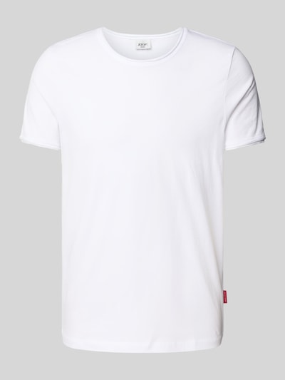 JOOP! JEANS T-Shirt mit geripptem Rundhalsausschnitt Modell 'Caspian' Weiss 2