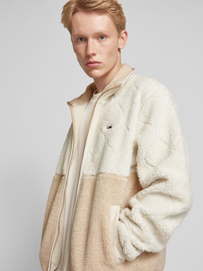 Tommy Jeans Sherpa jacket met structuurmotief, model 'ESSENTIAL' Beige - 3