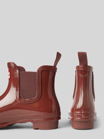 Hunter Chelsea Boots mit Label-Detail Dunkelrot 2