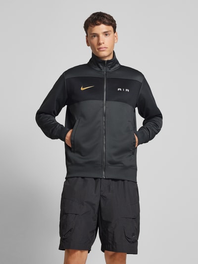 Nike Sweatjacke mit Label-Print Dunkelgrau 4