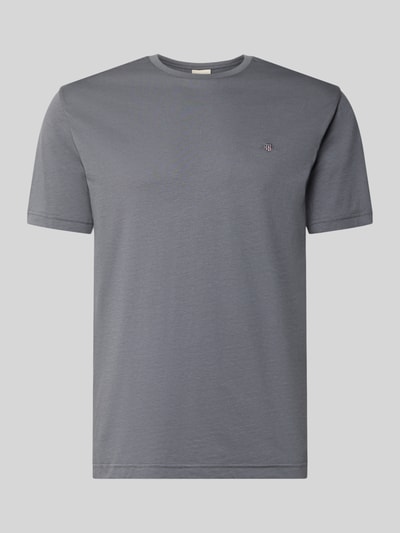 Produktfoto, Regular Fit T-Shirt aus reiner Baumwolle von GANT in Grau mit feiner Struktur, klassischer T-Shirt-Kragen, Herren T-Shirt