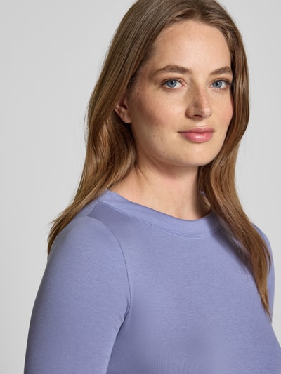 Marc Cain T-shirt van katoenmix met logo-applicatie Lavendel - 3