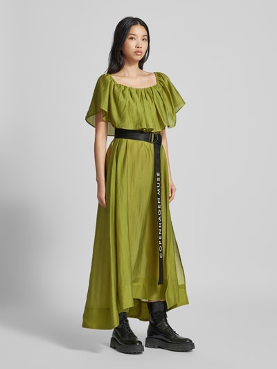 Copenhagen Muse Midi-jurk met strikceintuur Groen - 1