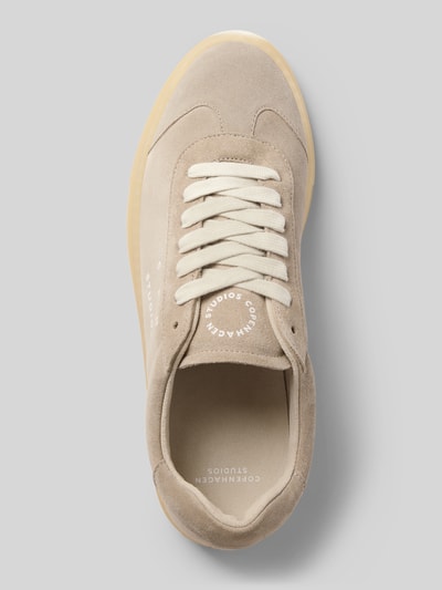 Copenhagen Ledersneaker mit Label-Print Stein 3